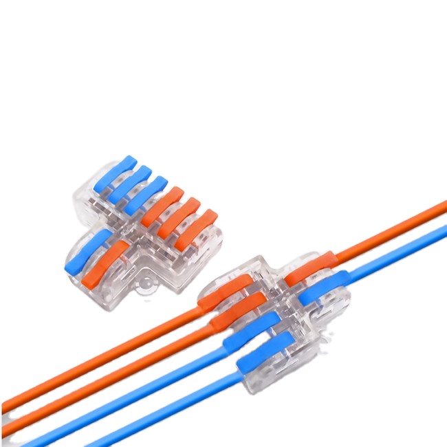DF62T Universal Transparent Hard Wire Flexible Wire 2 In 4 Out Compact Connector Insulated Type Wire Connector