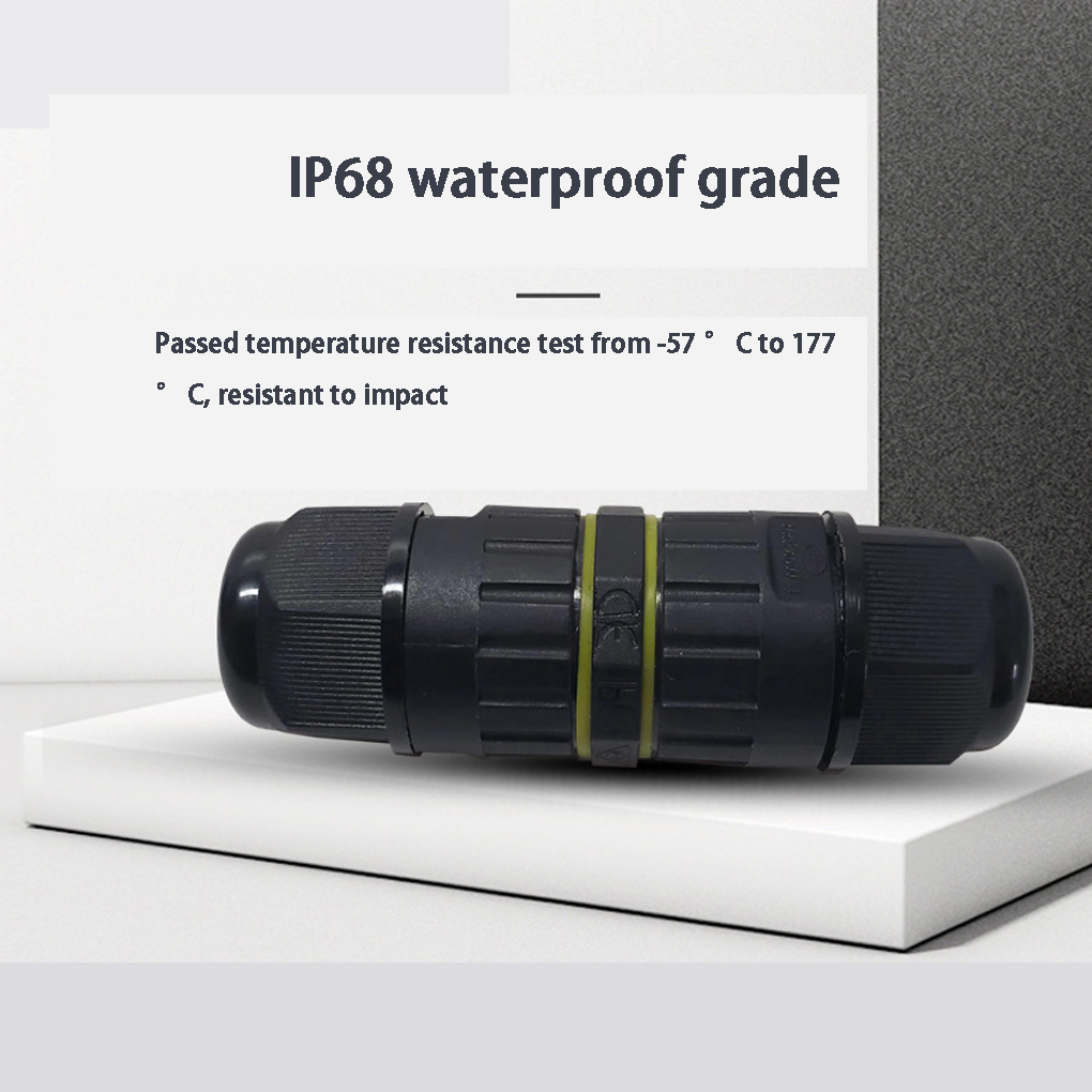 M16 IP68 Waterproof Cable Connector – Outdoor Plastic Electrical Wire Connector for LED Lighting, 16A