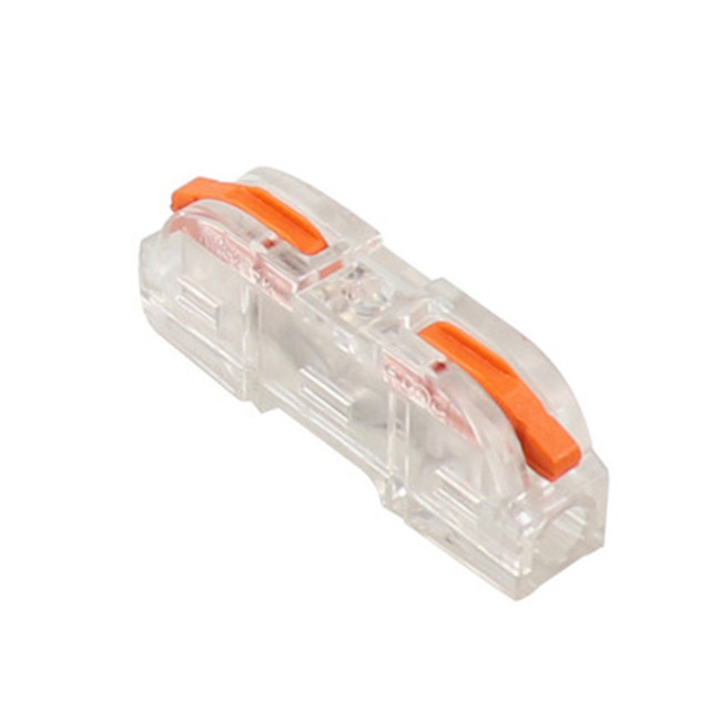PCT21 Transparent 1 In 1 Out Quick Splice Wire Connector Electrical Terminal Block with Stainless Steel Shrapnel