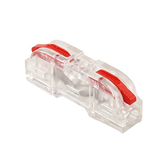 PCT21 Transparent 1 In 1 Out Quick Splice Wire Connector Electrical Terminal Block with Stainless Steel Shrapnel