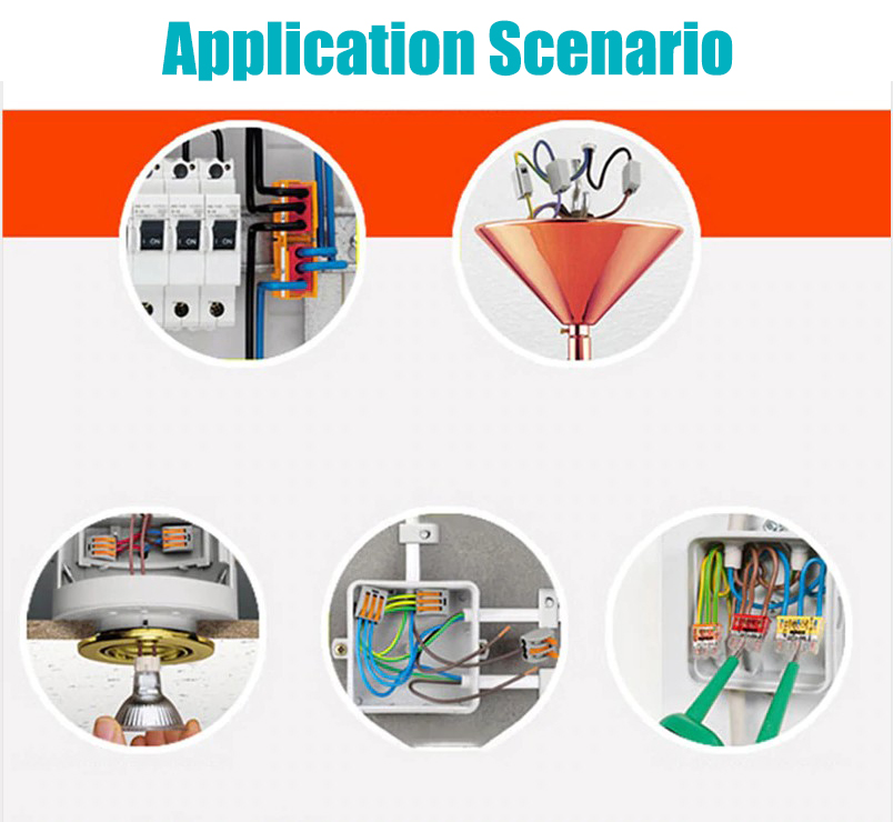 PCT223 SPL 222/223 Compact 3P Wire Connector Terminal Block Lever Quick Splice with Copper Contacts for Power Applications