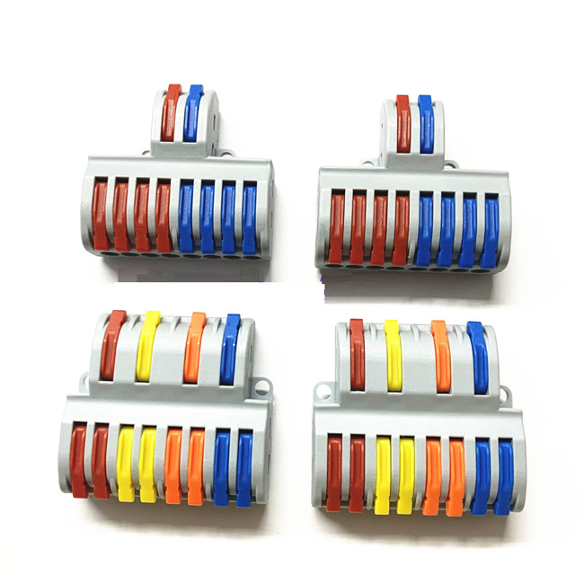 SPL84 4 In 8 Out Quick Splice Wire Connector – Universal Push-In Terminal Block for Electrical Connections