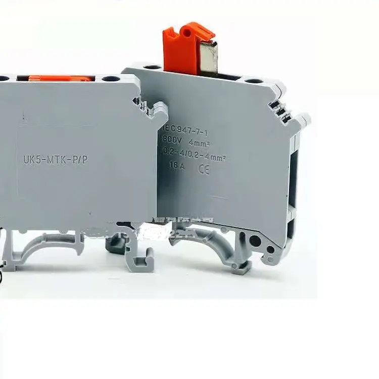 UK-MTK P/P Knife Switch Type DIN Rail Terminal Block – Screw Connector with Pure Copper for 0.2–4mm² Wire