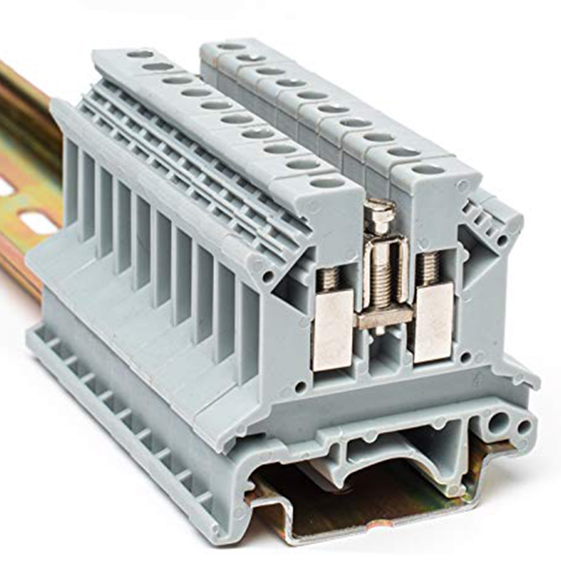 UKK3 Three-Level DIN Rail Terminal Block – 2.5mm² Feed-Through Screw Connector for Power Wiring, 300V 25A