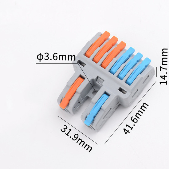 CMK422-6-1 IP66 Waterproof 2 In 6 Out Quick Cable Connector Splice Terminal Block for Electric Power Wire