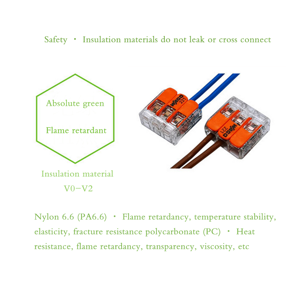 WAGO 221-413 3-Pin Push-In Wire Connector – Original Quick Terminal Block for 0.5–4mm² Cable, 32A 450V
