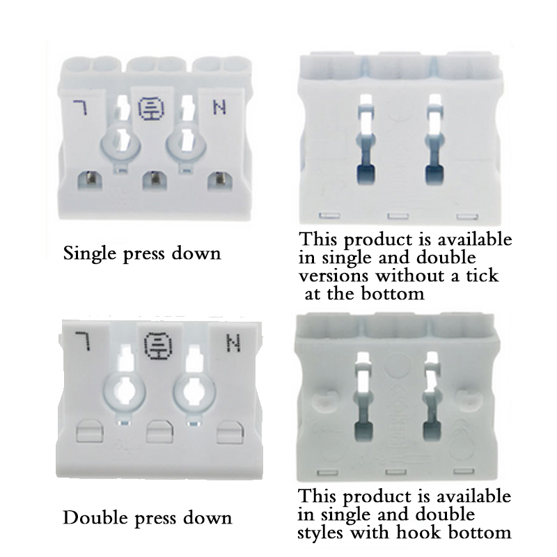 3-Pin Compact Push-In Lever Connector – Quick Wire Splice Terminal for 0.5–2.5mm² Cables, 24A 450V