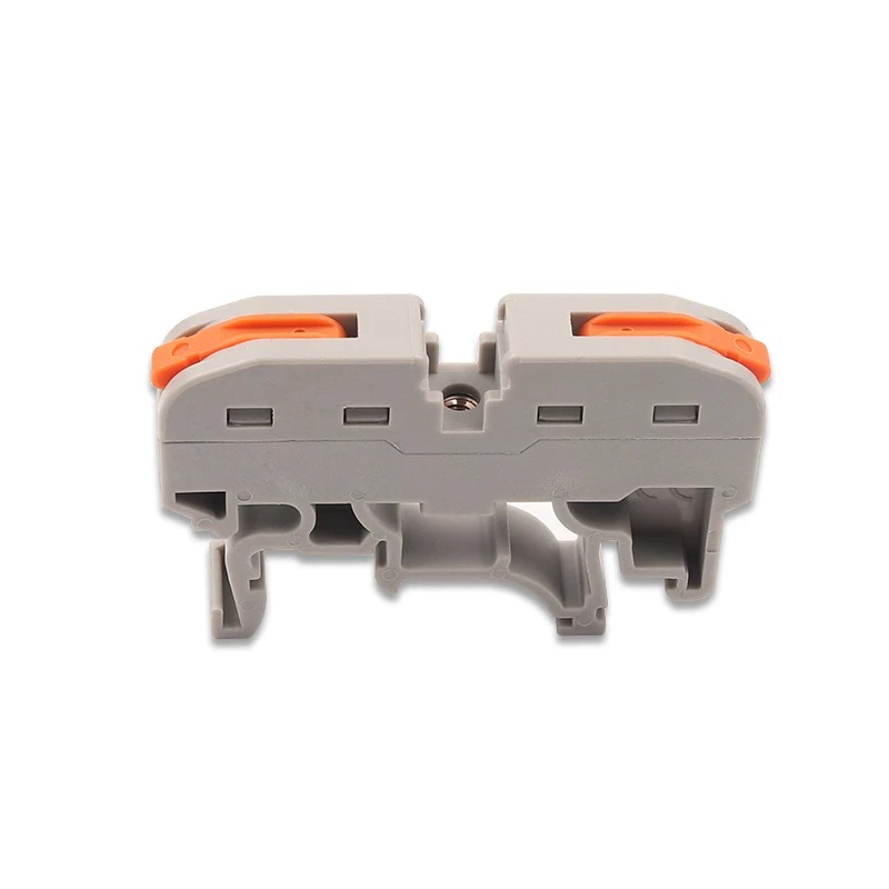 211 UK Wholesales 2.5mm Cable Spring Feed-Through Strip Plug Electrical Connector Terminal Block DIN R Copper Nylon