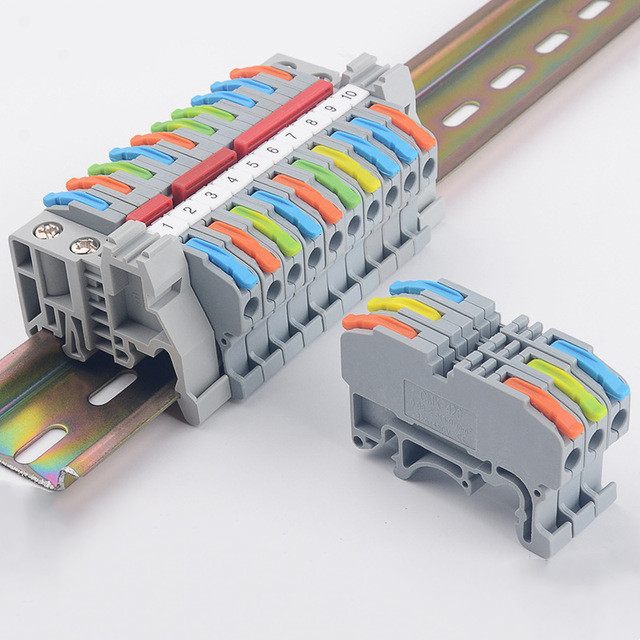 Wholesales 3 Poles Compact Splicing Lever Quick Connect Crimp CMK-420 Fast Connection Din Rail Terminal Connector