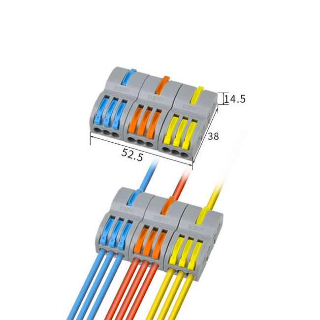 FD13 Colorful 1 In 3 Out Quick Splice Joint Wire Terminal Connector F12 F13 Type Electrical Terminal Blocks