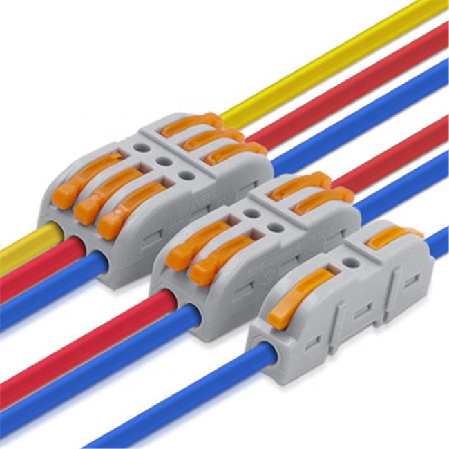 KV313-O 3 In 3 Out 32A 400V Compact Splicing Push Wire Connector with Orange Handle for Auto Electrical Terminal Block Applications