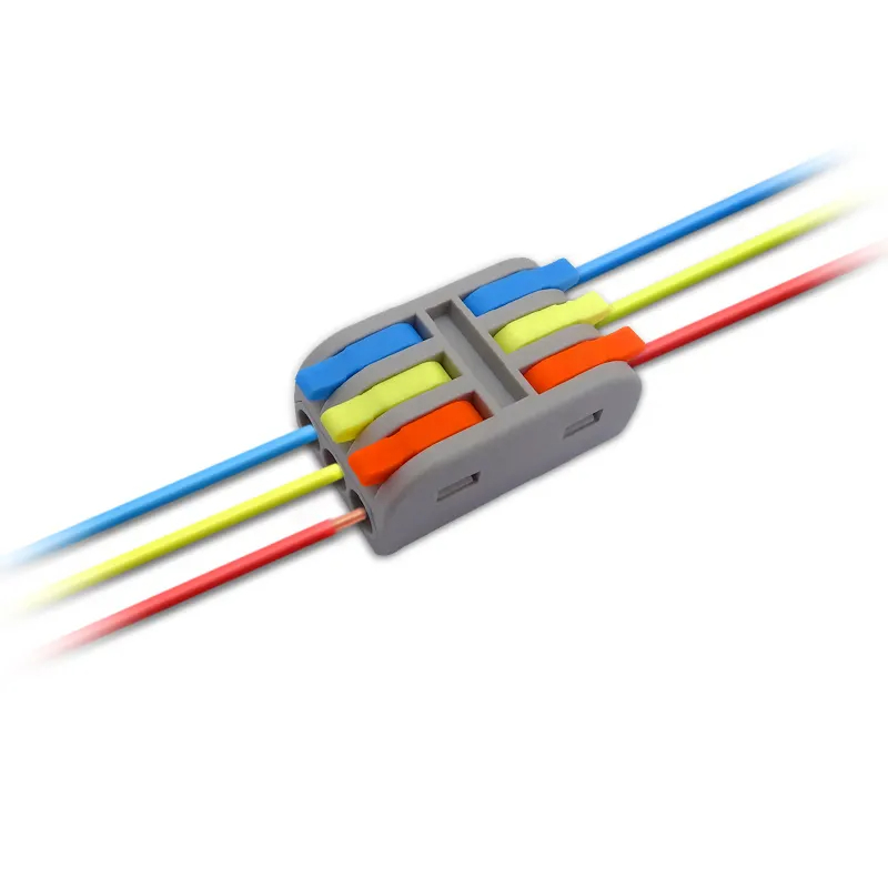 KV313 Transparent Mini Lever 3-in-3-Out Wire Splices Push-In Terminal Plugs PC Spring Quick Connector