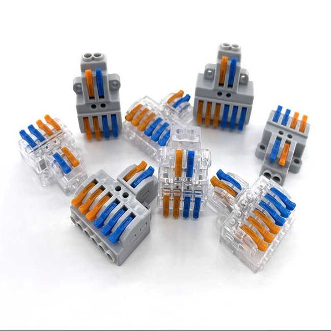 KV424 Transparent 2 In 4 Out Quick Wire Cable Lever Nut Compact Terminal Blocks Connectors for LED and Home Appliances