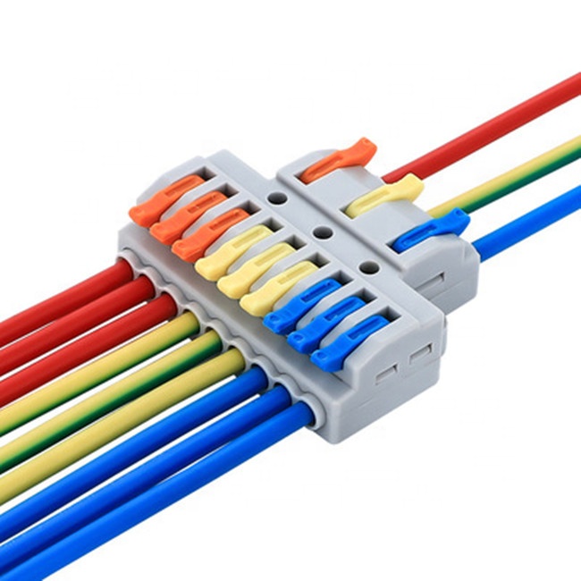 KV439 3 In 9 Out Multi-Cores Push Pull Lever PCB Screw Terminal Block for DIN Rail Applications