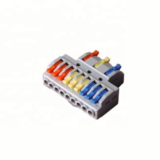 KV439 3 In 9 Out Multi-Cores Push Pull Lever PCB Screw Terminal Block for DIN Rail Applications