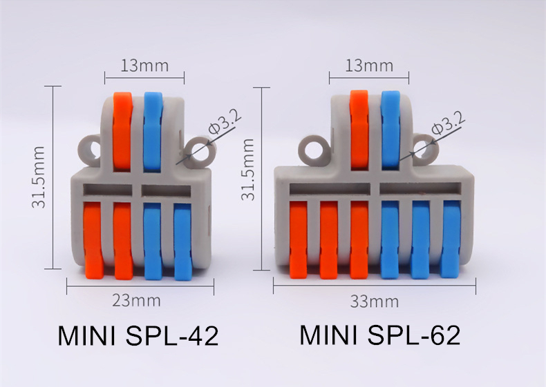 MINI SPL-42 2 In 4 Out Quick Wire Splitter Compact Lever Type Electric Terminal Block Connector