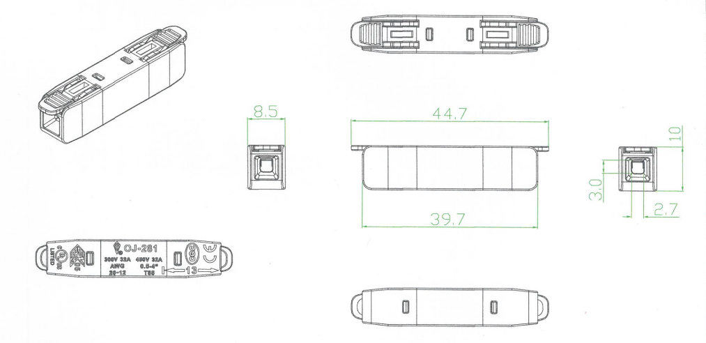 QJ-281-1 Universal 1 In 1 Out Quick Press Fast Wire Connector Without Screw for LED Lighting Applications